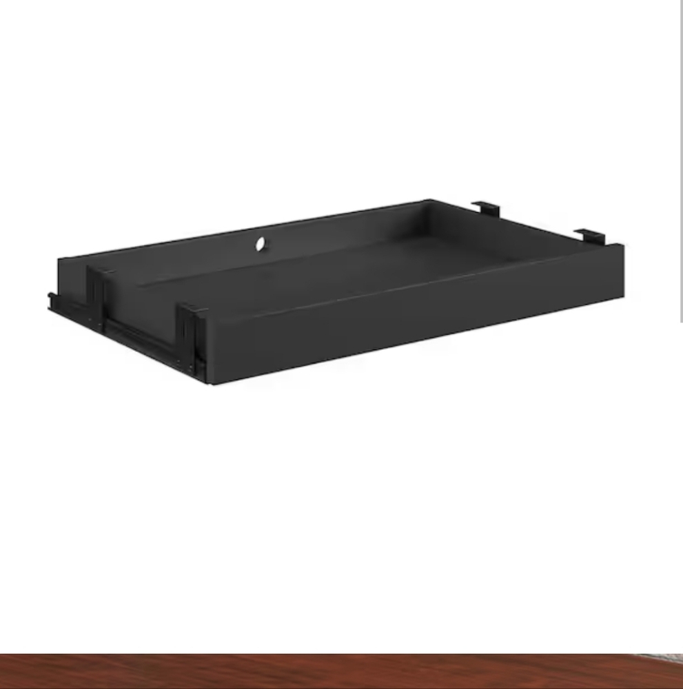 Affirm 27.874 in. Black Computer Desk Pencil Drawer